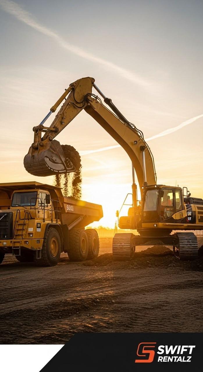 Dump truck on site